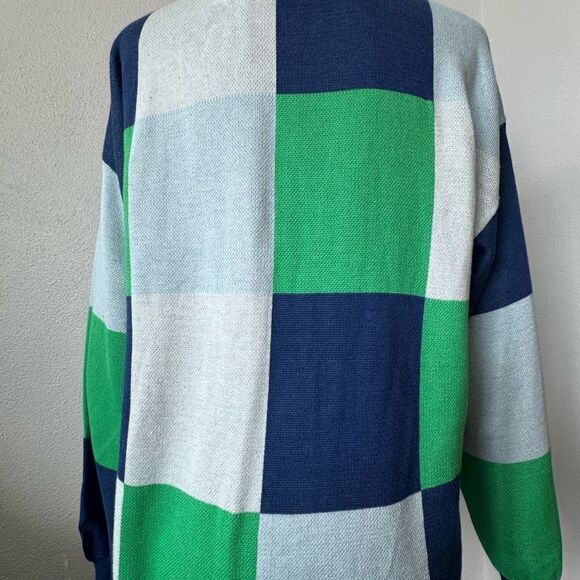 New York & Co Pullover Sweater Blue Green Colorblock Woven SZ M NEW - Picture 6 of 12
